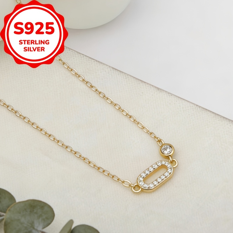Women's S925 Sterling Silver Geometric Openwork Necklace — Adjustable Choker